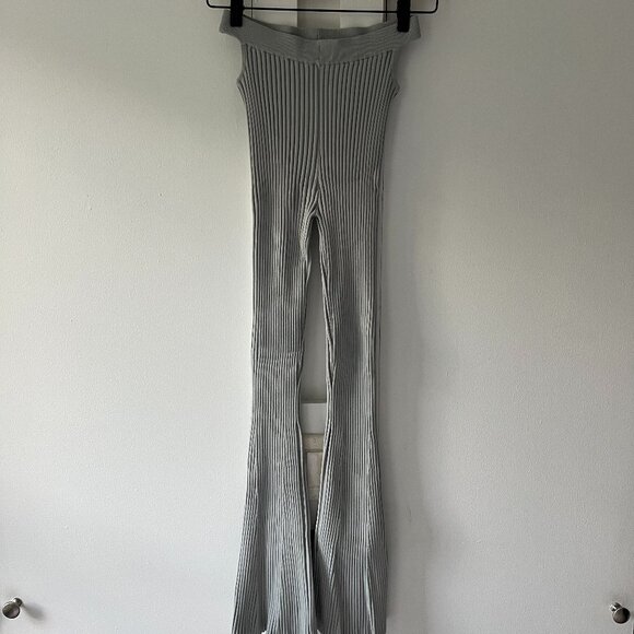 Live The Process Ribbed Flare Cutout Leggings - Gray - Size S - Picture 2 of 8